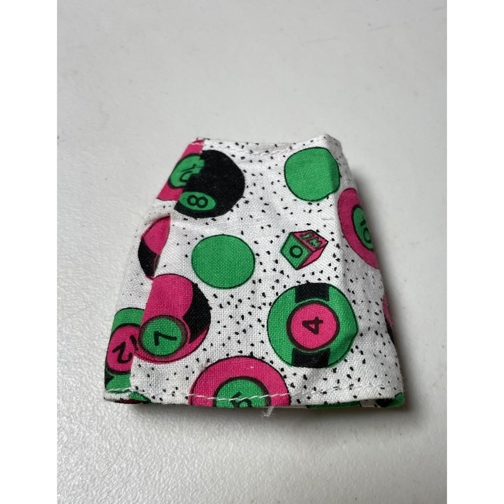 Vintage Barbie Fashion Billiards 8 Ball Pool Skirt Pink Green